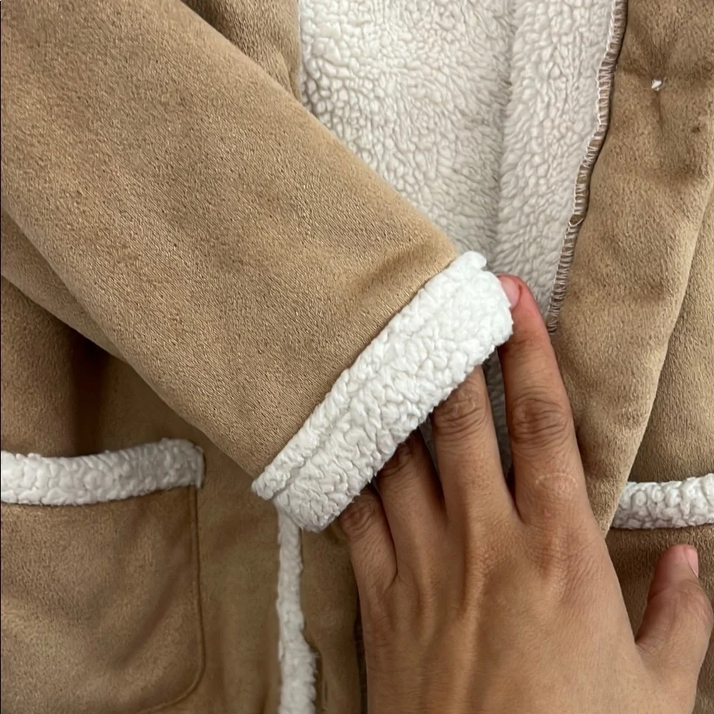 Cozy Tan Kids Jacket with Faux Fur Lining
